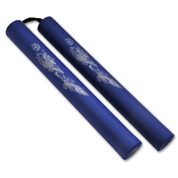 Foam Practice Nunchucks (Blue) W/ Rope CLD32, , Panther Trading Company- Panther Wholesale