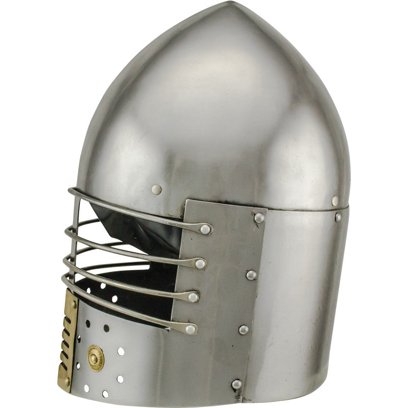 Medieval Crusader Bascinet with Wire Guard Carbon Steel Helmet, , Panther Trading Company- Panther Wholesale
