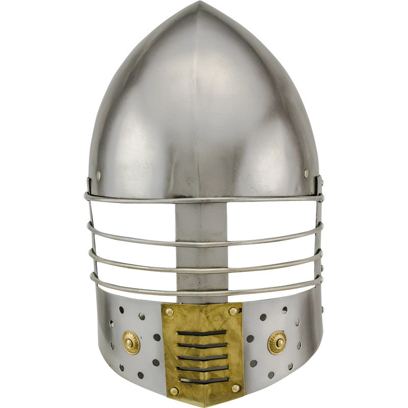 Medieval Crusader Bascinet with Wire Guard Carbon Steel Helmet, , Panther Trading Company- Panther Wholesale