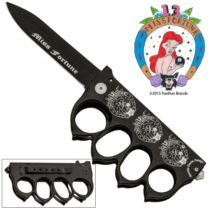 Miss Fortune Brass Buckle Trigger Action Folder, , Panther Trading Company- Panther Wholesale