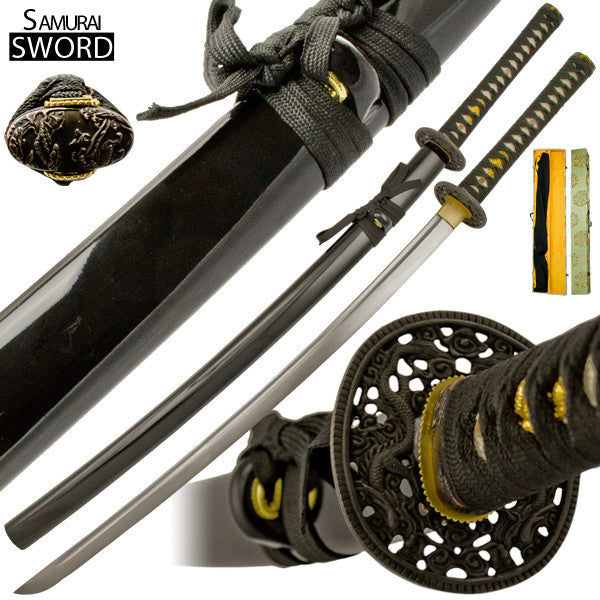 Handmade Dragon Death Katana Sword Set with Case, , Panther Trading Company- Panther Wholesale