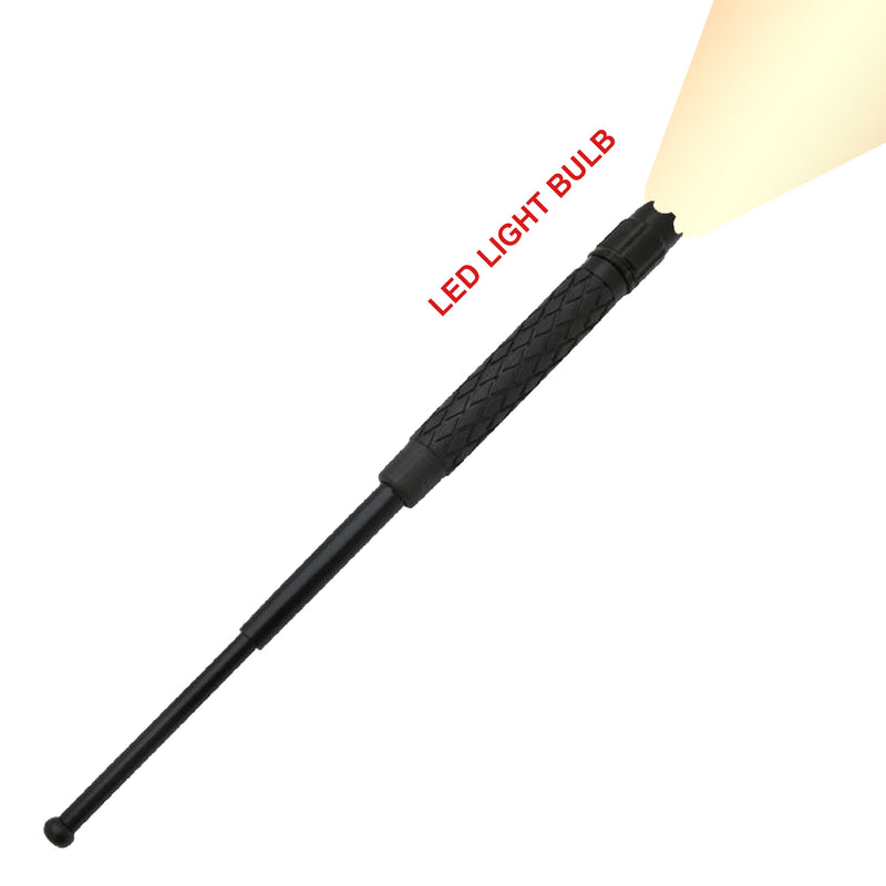 16 Inch Baton public safety Solid Steel Police Stick W/LED Light