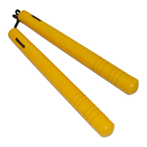 Ninja Nun Chucks Nunchaku Yellow Wooden with Rope, , Panther Trading Company- Panther Wholesale