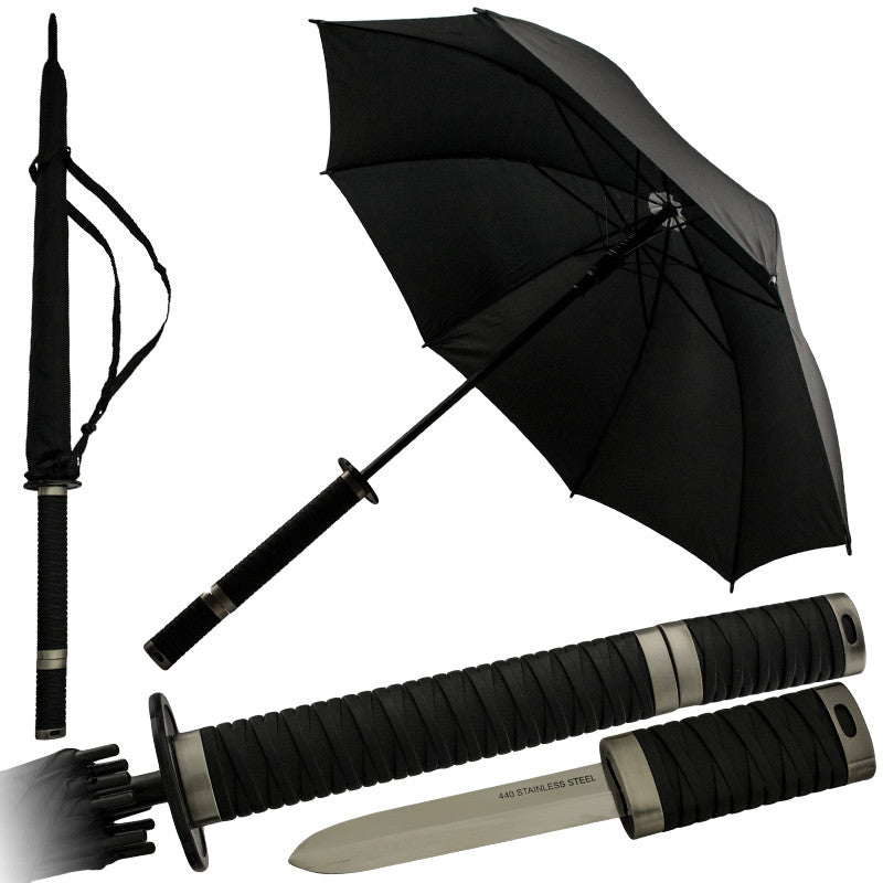 Novelty Katana Umbrella with Hidden Knife, , Panther Trading Company- Panther Wholesale