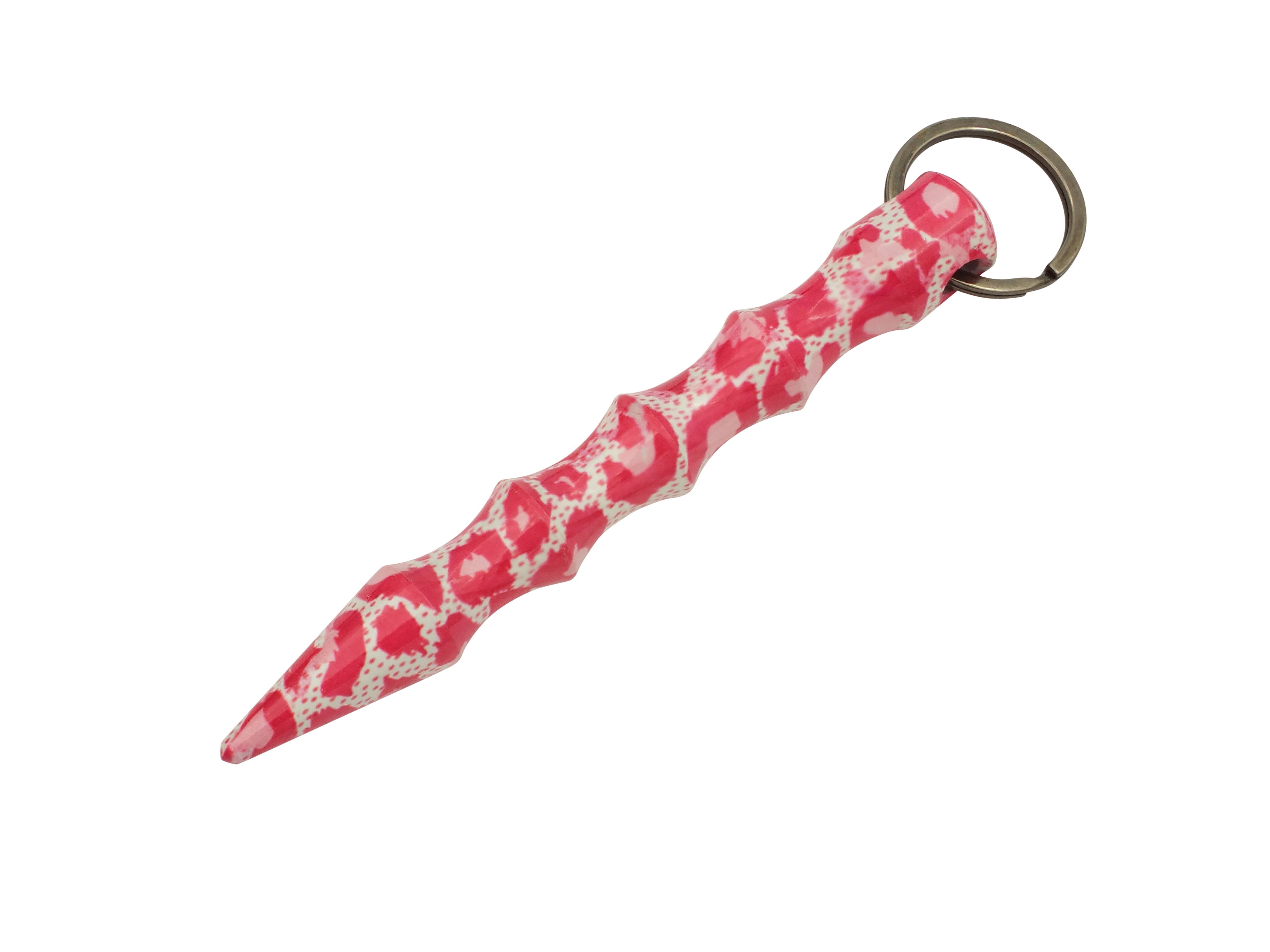 State Of The Art Wavy Kubotan Keychain - Leopard Pink – Panther Wholesale