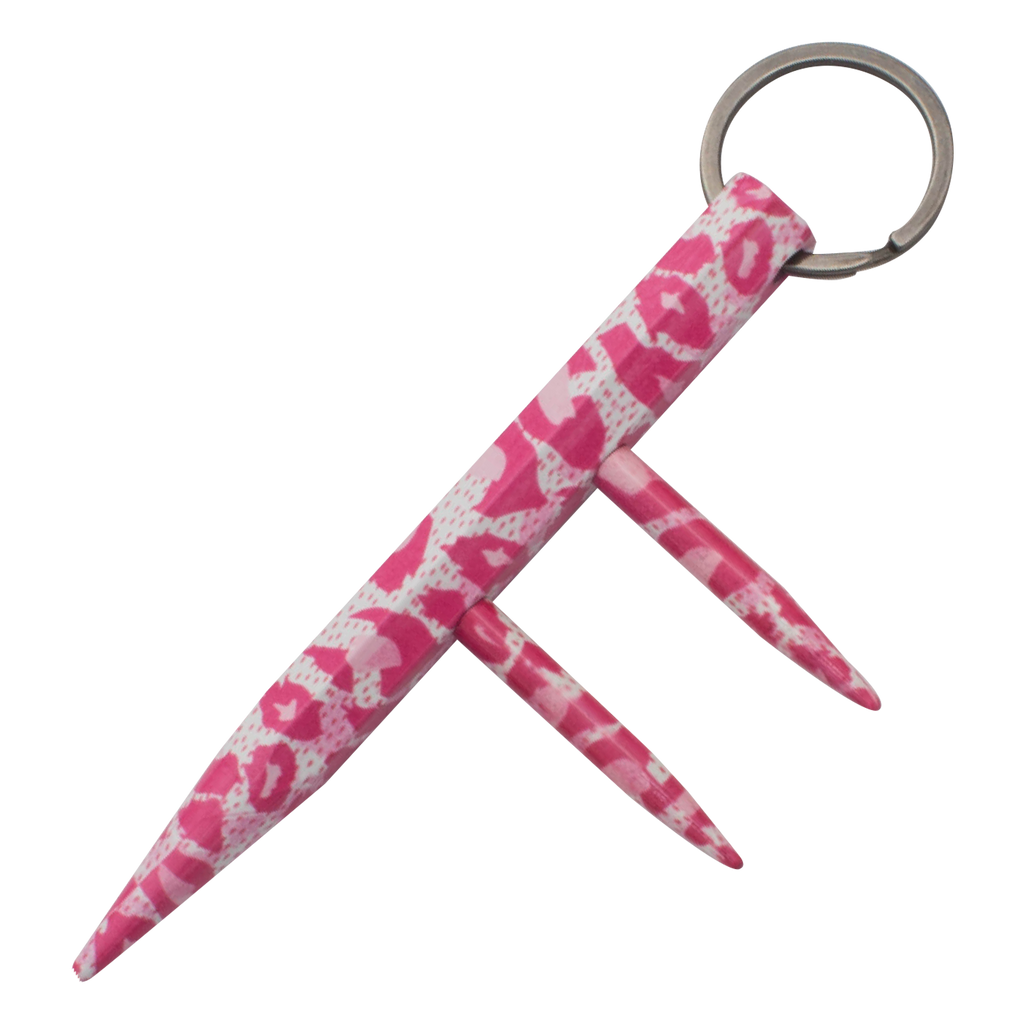 Fancy Defense Dealer Two Prong Kubotan - Pink Leopard, , Panther Trading Company- Panther Wholesale