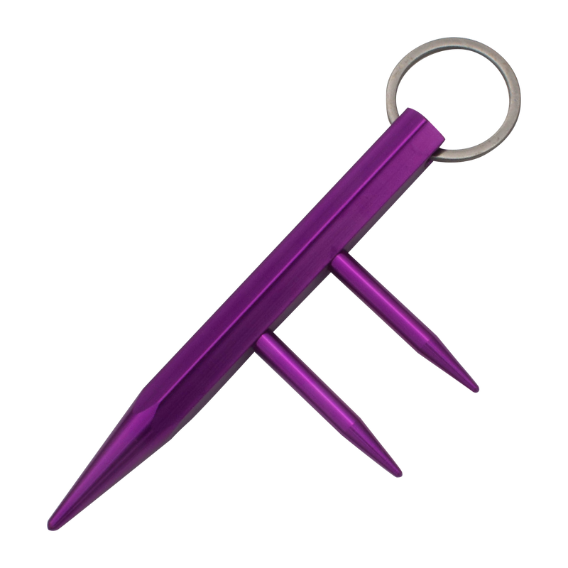 Fancy Defense Dealer Two Prong Kubotan - Purple, , Panther Trading Company- Panther Wholesale