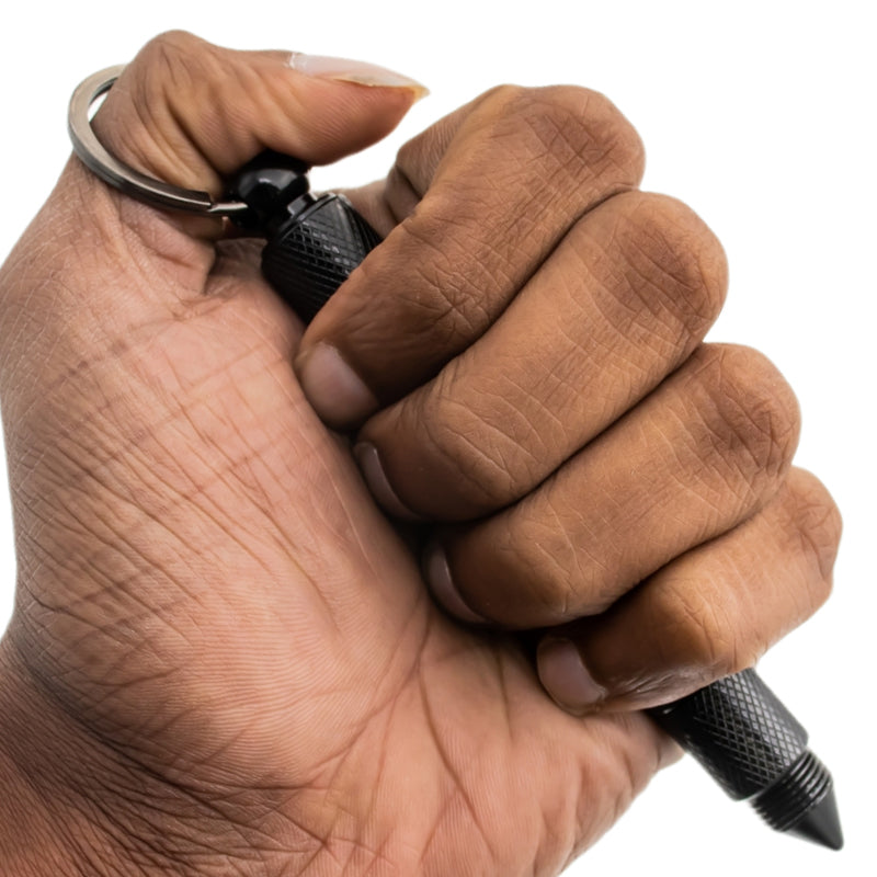 Kubotan Keychain Hidden Knife Black