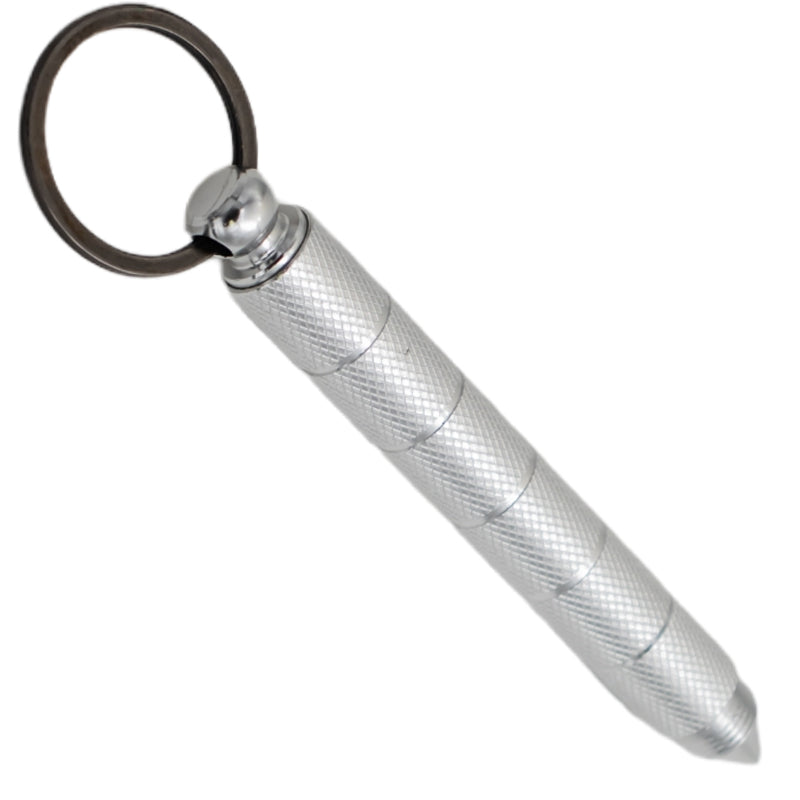 Kubotan Keychain Hidden Knife - Silver