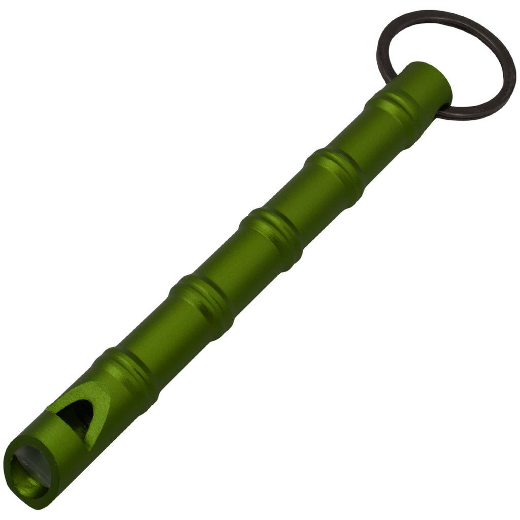 Self Defense Green Aluminum Keychain Emergency Whistle Kubotan