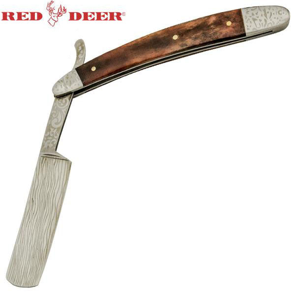 10 Inch Red Deer® Straight Razor - Chocolate Bone.