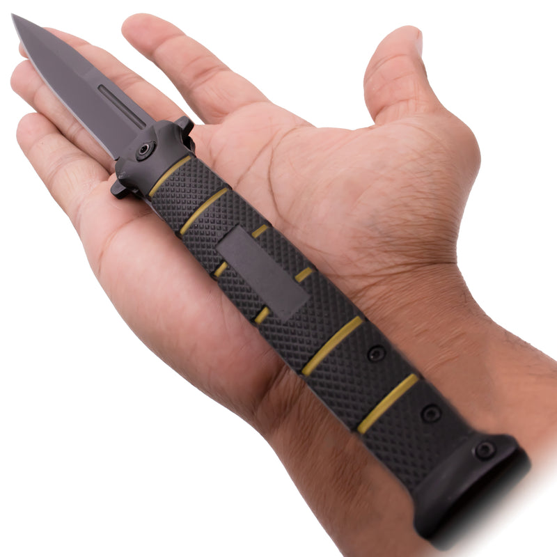11 Inch Large Military Spring Assisted Folding Pocket Knife