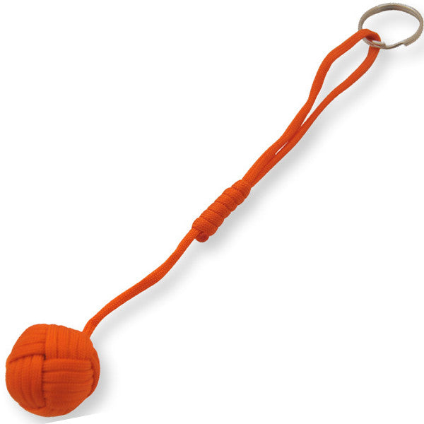 Small Public Safety Monkey Fist w/ Keyring - Bright Orange, , Panther Trading Company- Panther Wholesale