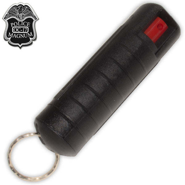 1/2 Ounce Clamshell Pepper Spray with Clip and Keychain - Black, , Panther Trading Company- Panther Wholesale