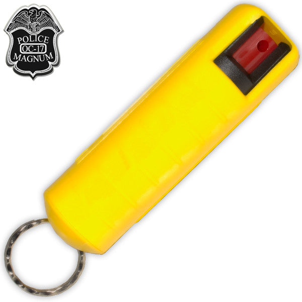 1/2 Ounce Clamshell Pepper Spray with Clip and Keychain - Yellow, , Panther Trading Company- Panther Wholesale