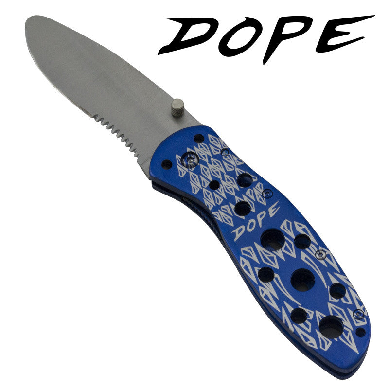 Dope Shredder Trigger Action Knife - Blue, , Panther Trading Company- Panther Wholesale