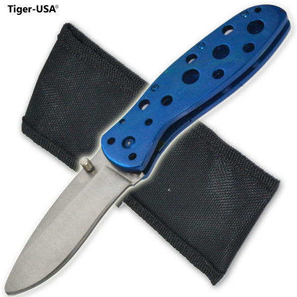 7.5 Inch Shredder Trigger Action Knife - Blue, , Panther Trading Company- Panther Wholesale