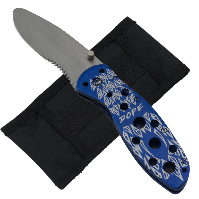 Dope Shredder Trigger Action Knife - Blue, , Panther Trading Company- Panther Wholesale