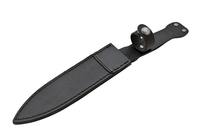12 Inch War Time Bayonet With Leather Sheath - Silver, , Panther Trading Company- Panther Wholesale