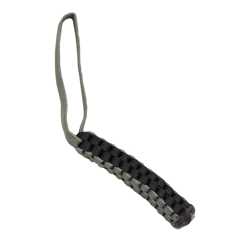 Scoubidou Paracord Keychain Black and Silver