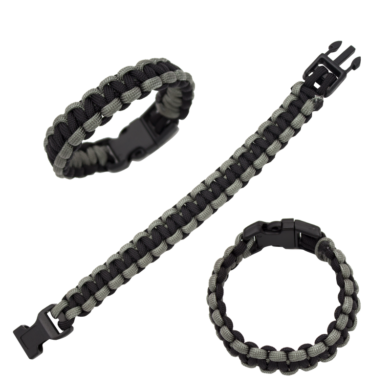 Scoubidou Paracord Bracelet Black and Silver