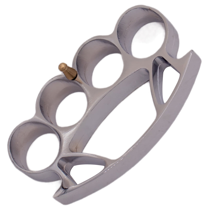 Solid Steel Brass Knuckle Buckle Big Ol' Buddy - Silver Chrome