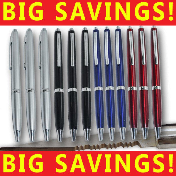 Refillable Pen Knives (Assorted Colors) [Black Ink] Set of 12, , Panther Trading Company- Panther Wholesale