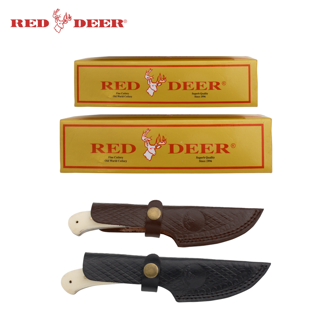 Red Deer® Hunting Knife Bundle Real Bone Handles, , Panther Trading Company- Panther Wholesale