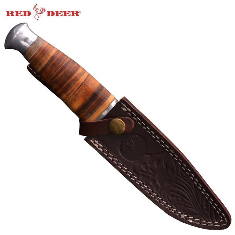 Red Deer® Hunting Knife with Sheath (Large), , Panther Trading Company- Panther Wholesale