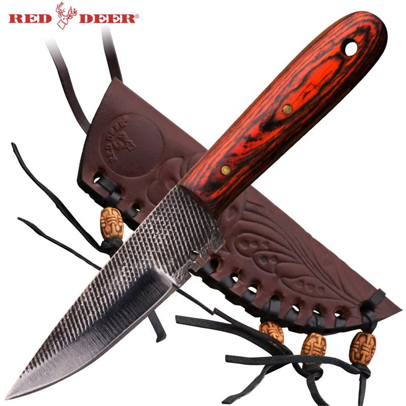 Red Deer® Patch Knife (Red Rose Wood) Medium, , Panther Trading Company- Panther Wholesale