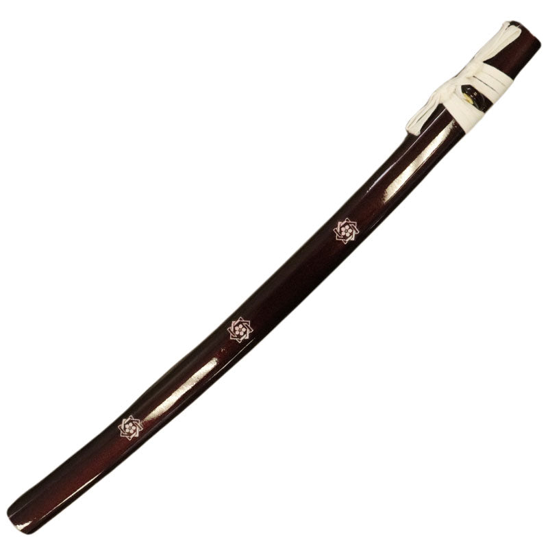 Steel Battle Ready Katana Silver Blade - Brown Maroon (MSRP: $125) - Free Stand