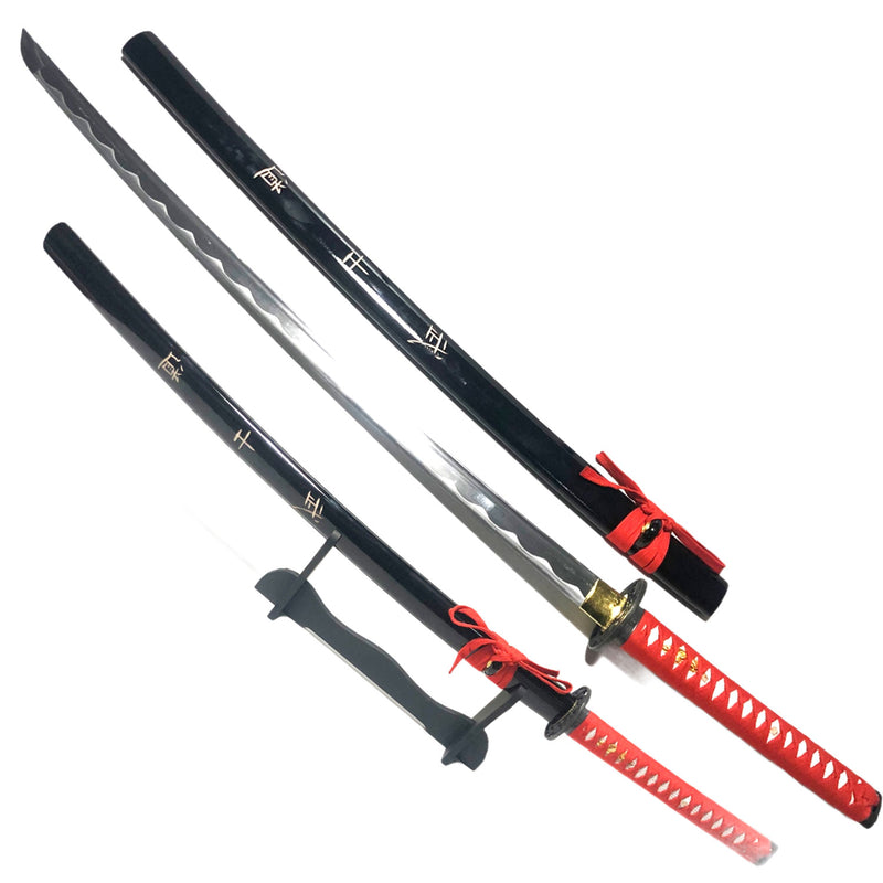 Steel Battle Ready Katana Silver Blade - Red (MSRP: $125) - Free Stand