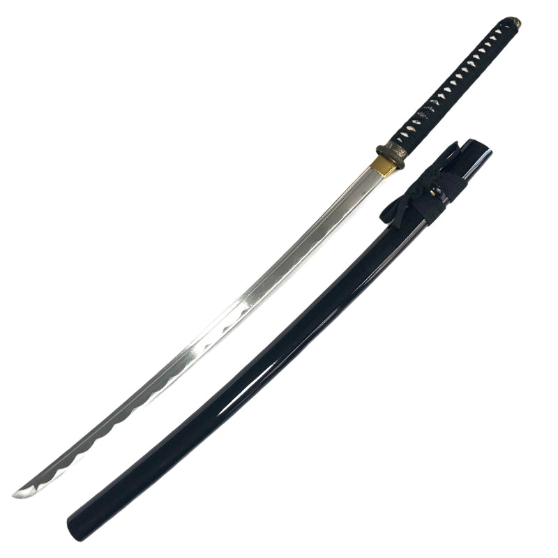 Steel Battle Ready Katana Silver Blade - Jet Black (MSRP: $125) - Free Stand