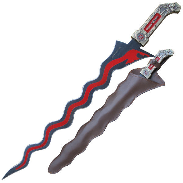 Red Blue and Silver Fantasy Sword with Scabbard, , Panther Trading Company- Panther Wholesale