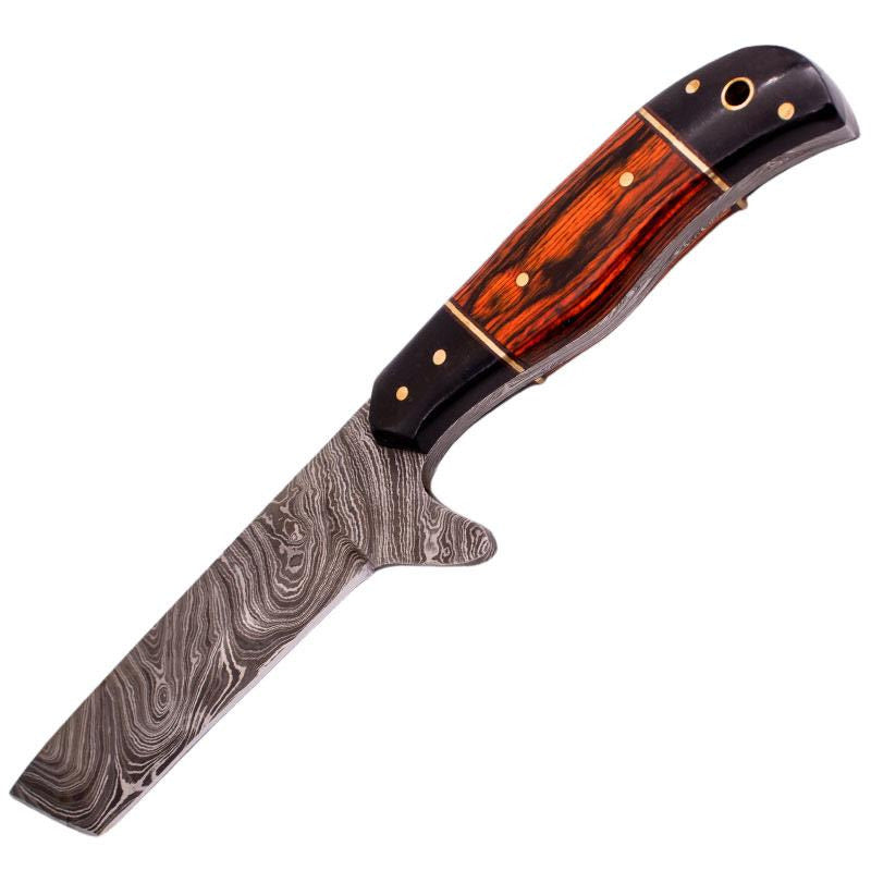 9'' FULL TANG REAL DAMASCUS  HUNTING KNIFE BONE HANDLE