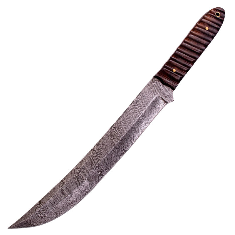 16'' FULL TANGNATURAL REAL DAMASCUS  HUNTING KNIFE BONE HANDLE