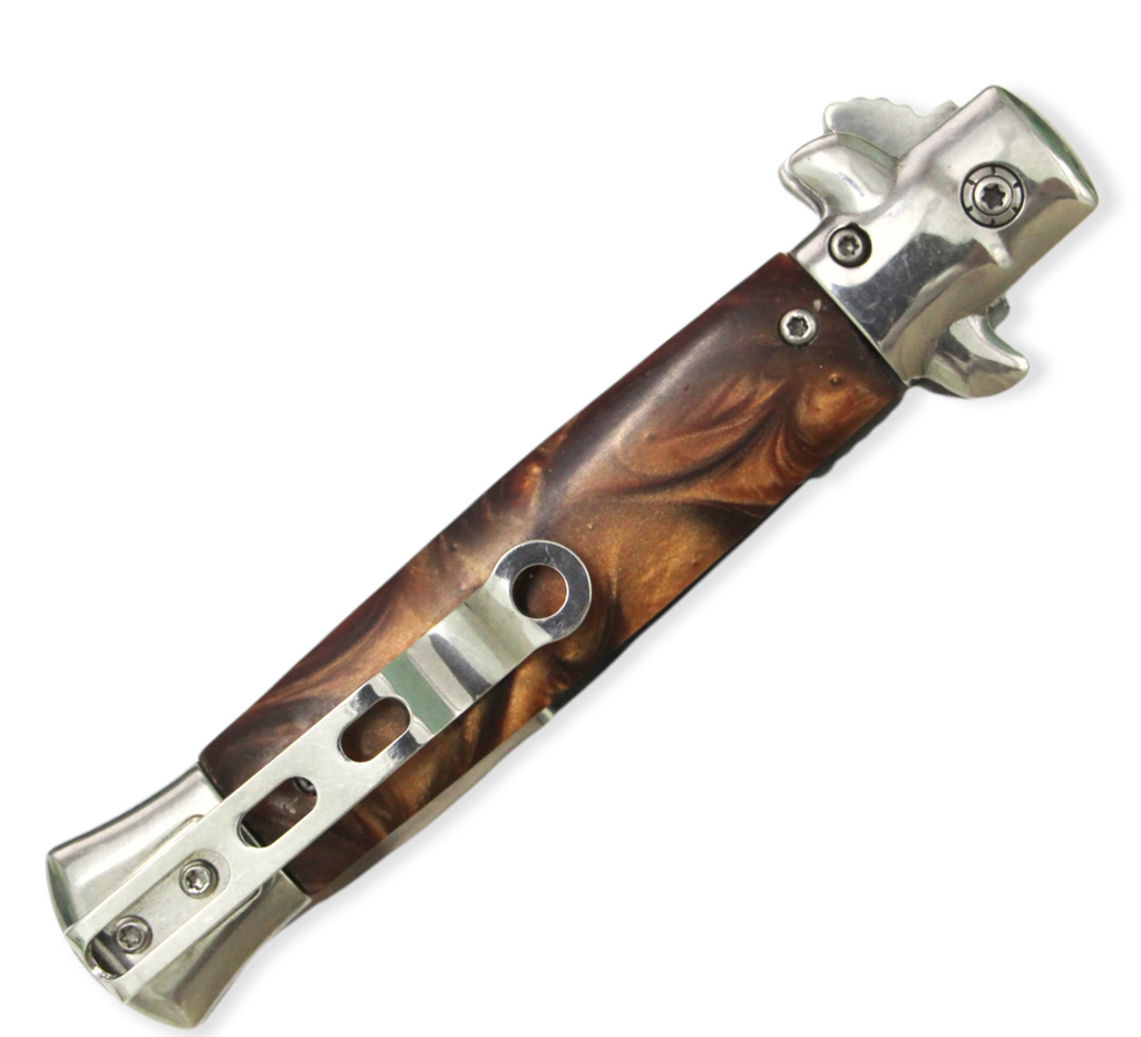 Tiger-USA® Folding Knife Brown Pearl