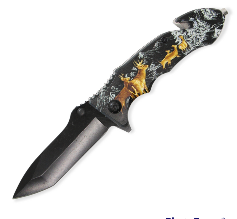 Tiger USA Spring Assisted  Knife DEER Tanto