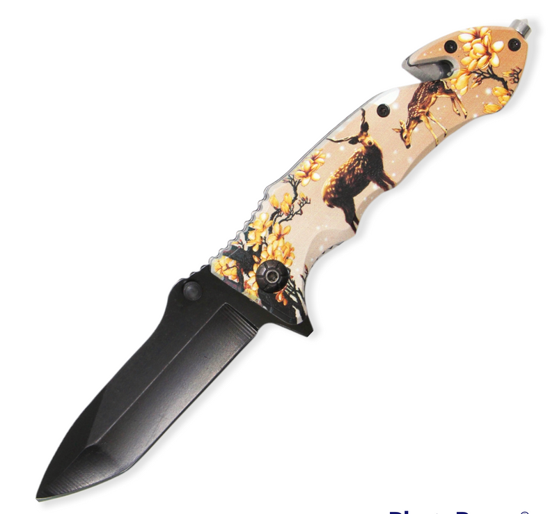 Tiger USA Spring Assisted  Knife DEER Tanto