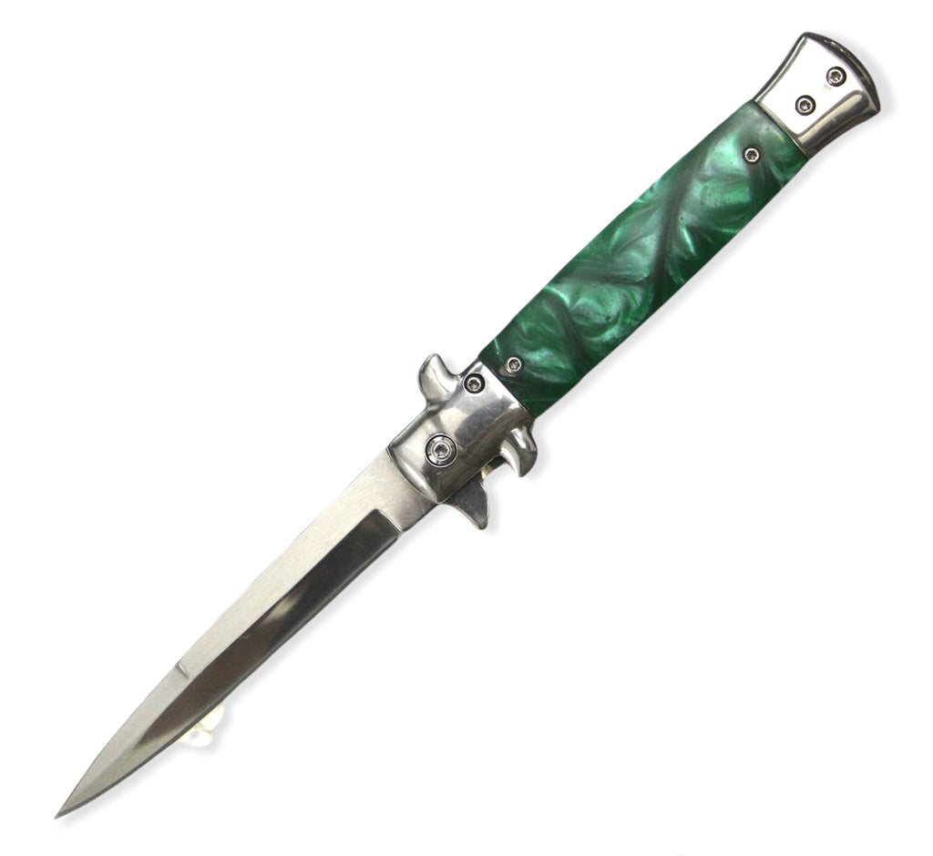 Tiger-USA® Folding Knife Green Pearl Handle
