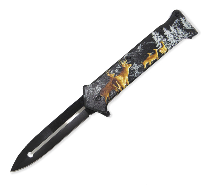 Tiger-USA®  Tiger-USA Spring Assisted Knife - WINTER CARIBOU