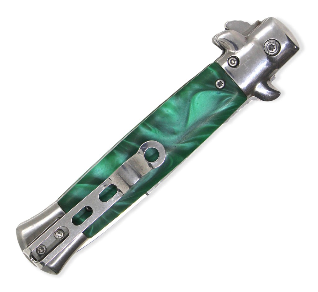 Tiger-USA® Folding Knife Green Pearl Handle