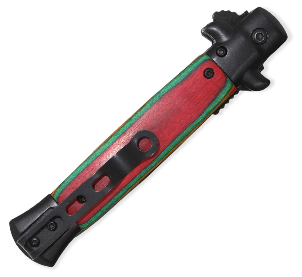 Tiger-USA® Folding Knife Red & Green Handle