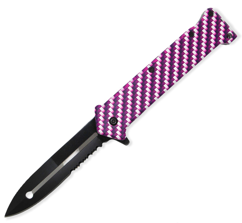 Tiger-USA®  Purple Carbon Fiber Folding Knife