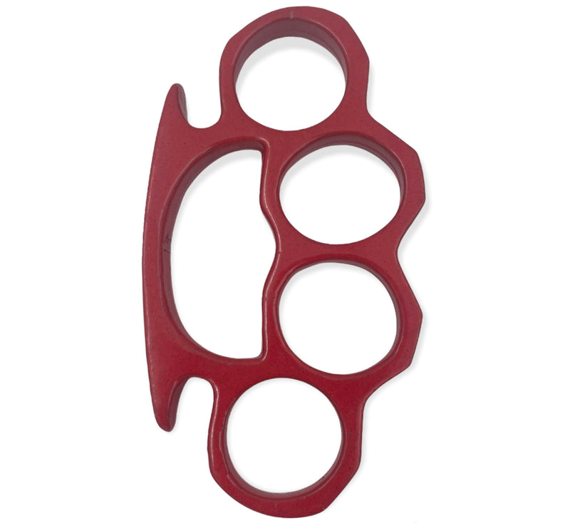 Solid Steel Knuckle Duster Brass Knuckle - RED