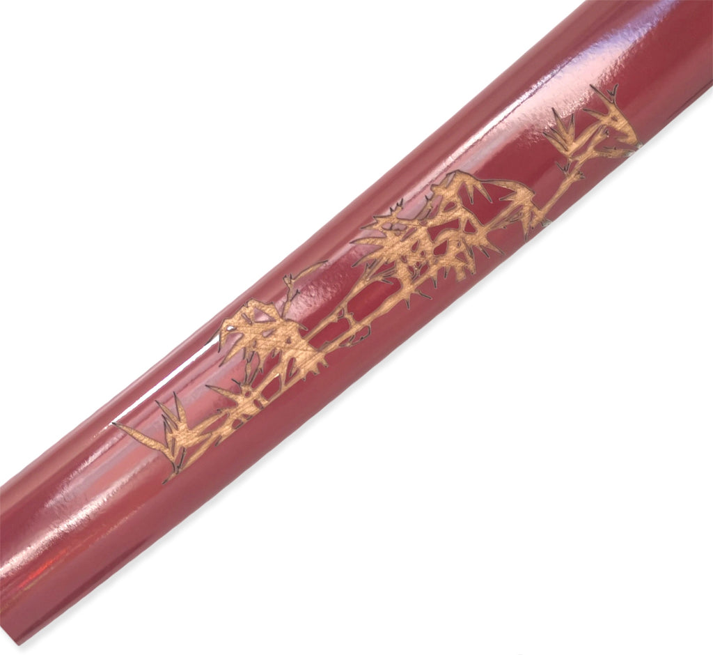 Steel Battle Ready Katana Silver Blade - RED  AND  GREEN   Free Stand