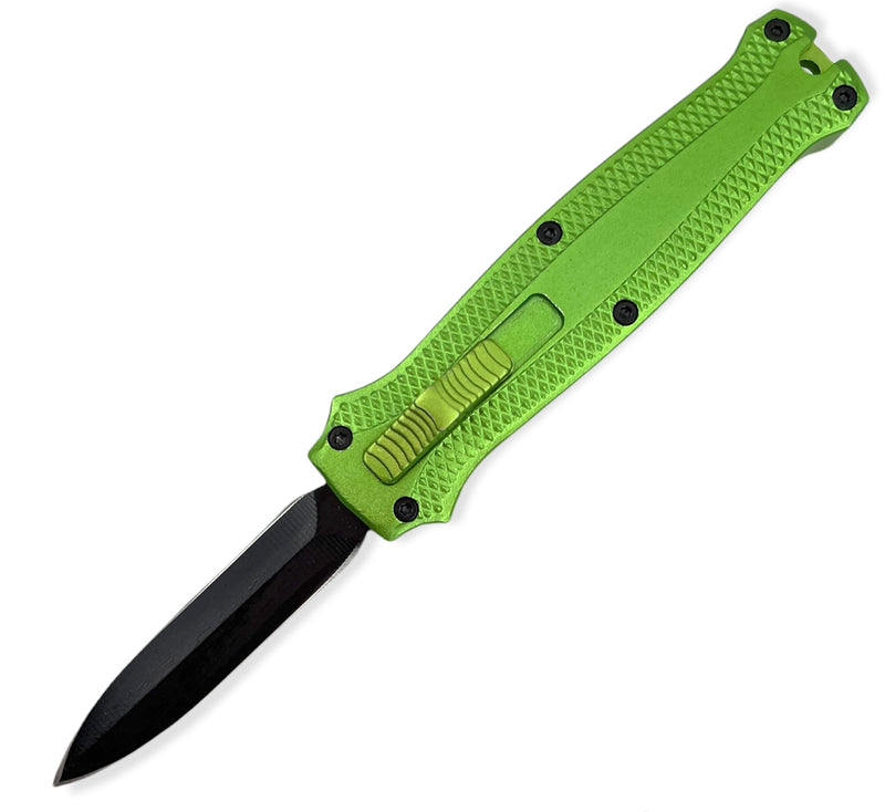 Mighty Mini OTF Pocket Knife Lightweight Aluminum Handle -GREEN