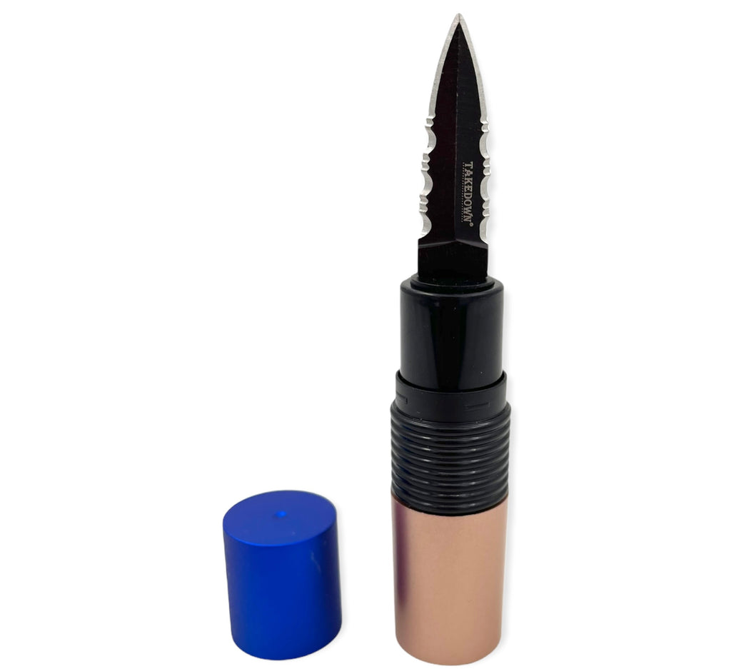 4.5 Inch Pucker-Up Lipstick Knife (BLUE, BLACK, GOLD)