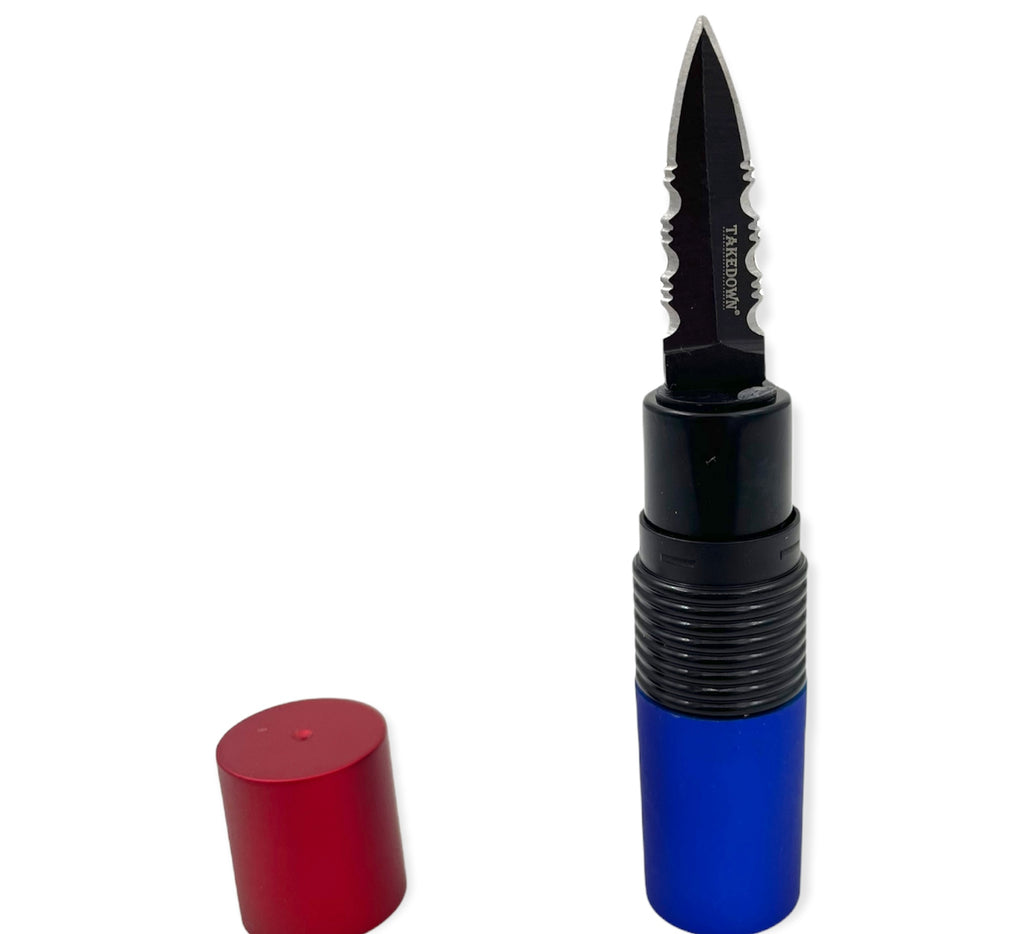 4.5 Inch Pucker-Up Lipstick Knife (BLUE,BLACK,RED )
