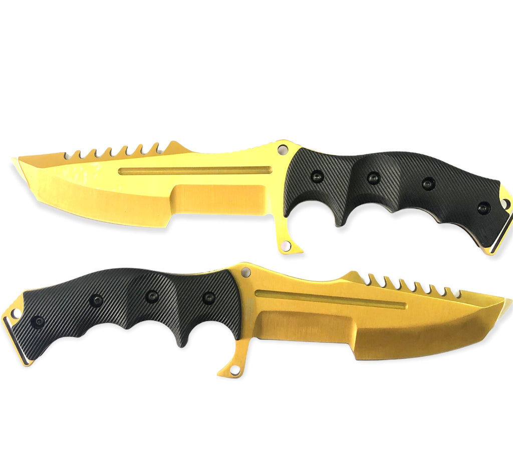 Tanto Blade jungle King tactial knife  with case GOLD